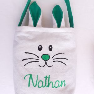 sac en tissu en forme de lapin pour Pâques